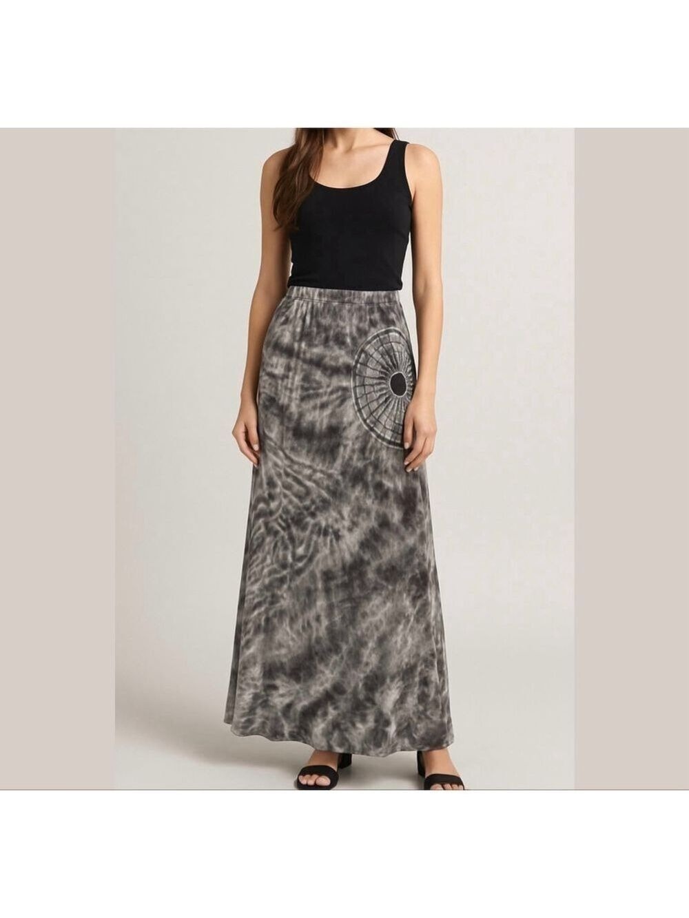 Testament tie dye maxi high-low t-shirt jersey material skirt Sz XS oversized